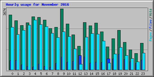 Hourly usage for November 2016